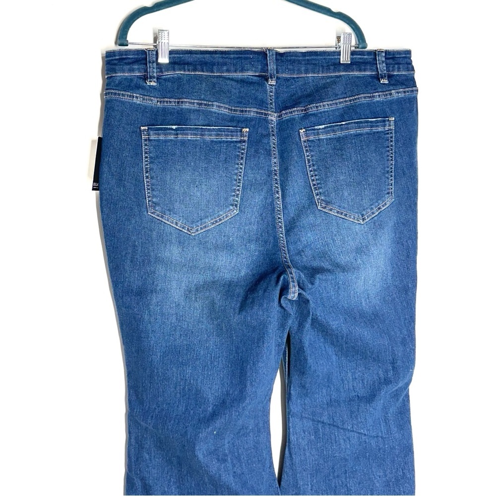 Eloquii Classic Blue Classic Fit Bell Bottom Flare Leg Jeans Plus Size 20 NEW - Picture 10 of 16